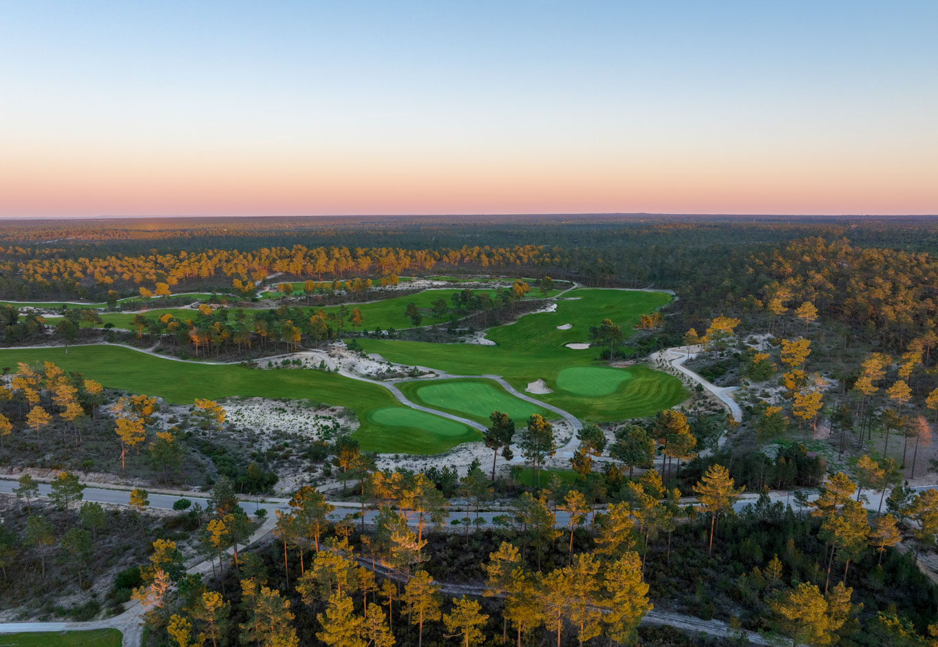 Bird's eye view at Terras da Comporta Dunas course, near Lisbon, Portugal. Golf Planet Holidays