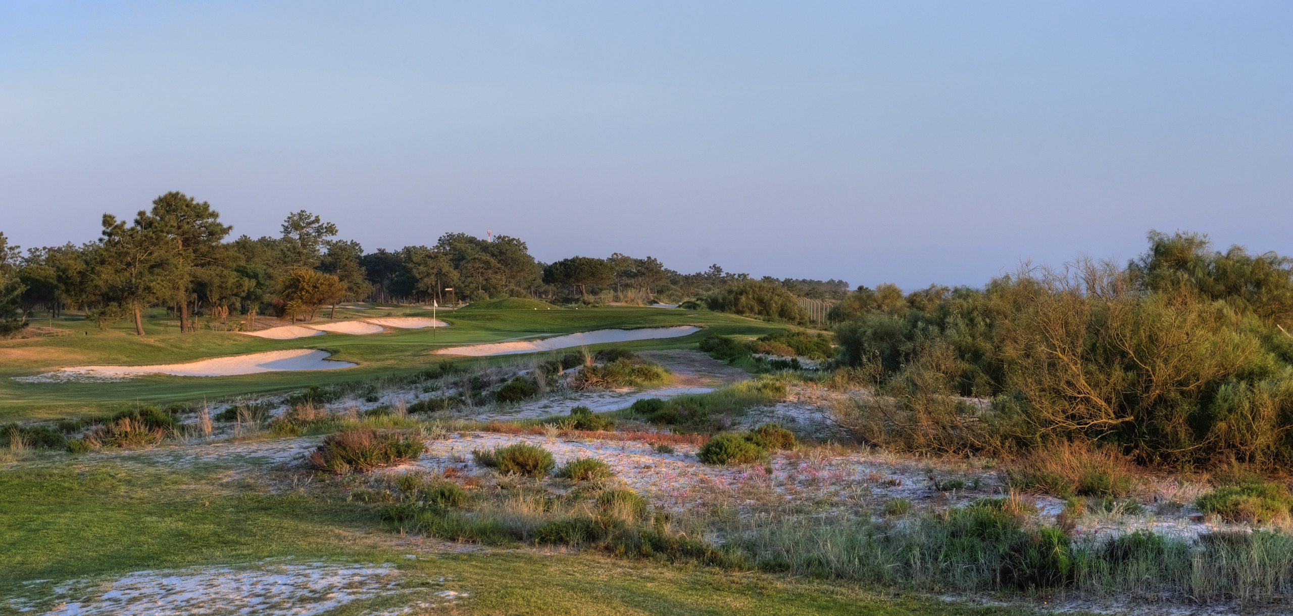 Approaching the 17th green at Troia Golf, near Lisbon. Portugal. Golf Planet Holidays.