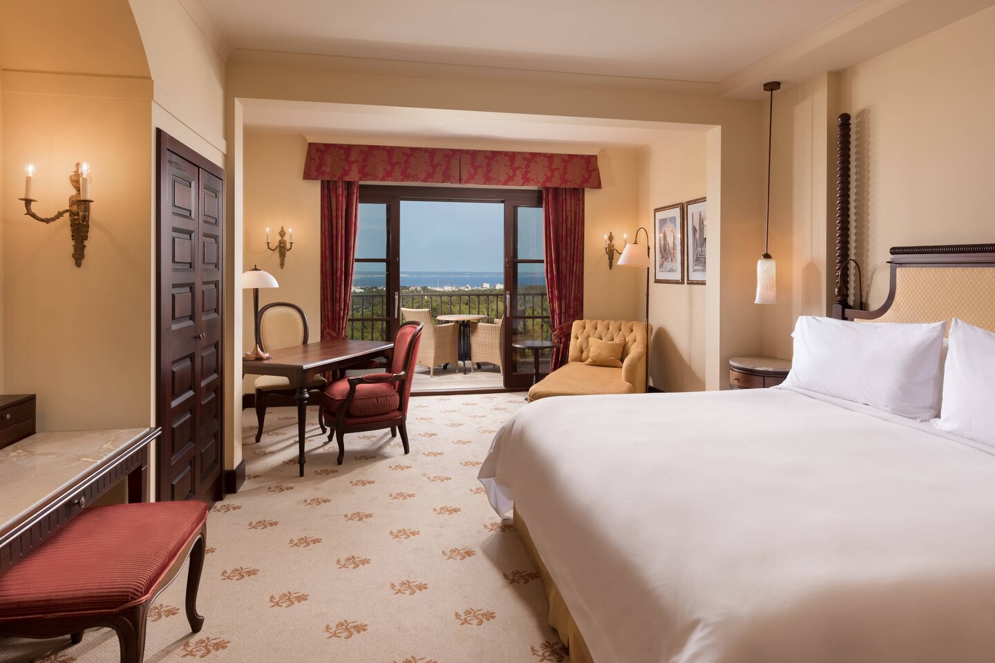 A Deluxe sea view bedroom at Castillo Hotel Son Vida, Mallorca