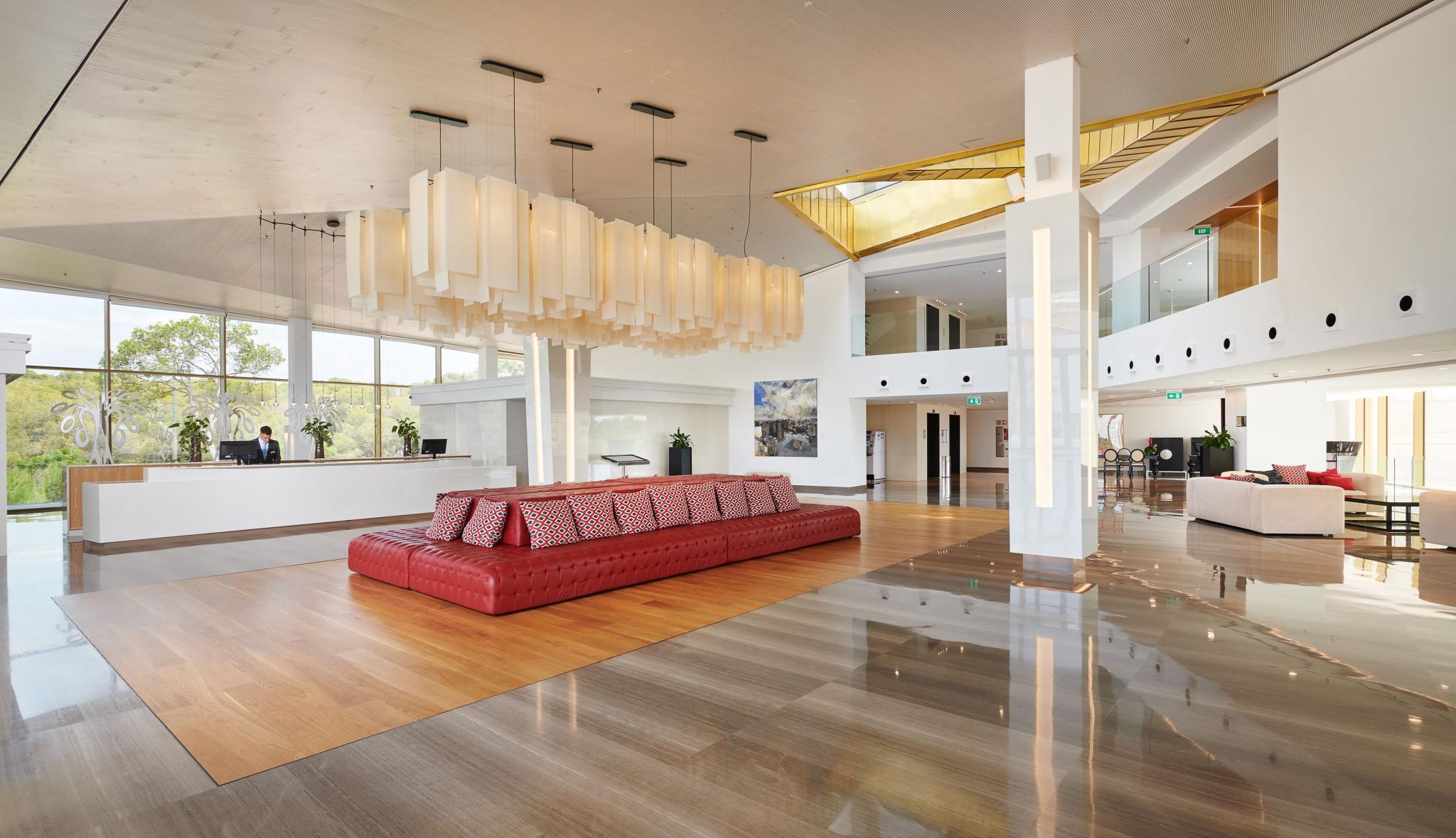 Beautiful and spacious lobby at Hipotels Playa de Palma Palace, Palma, Mallorca