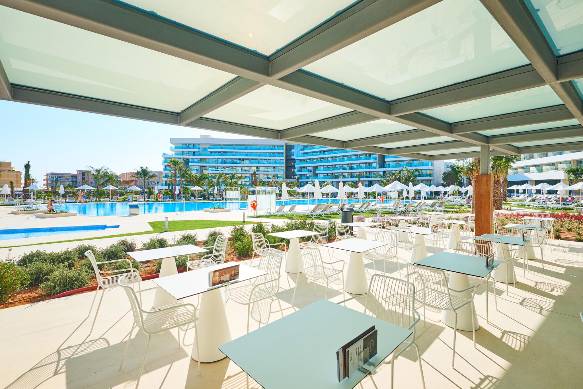 Dine by the swimming pool at Hipotels Playa de Palma Palace,, Mallorca Palma
