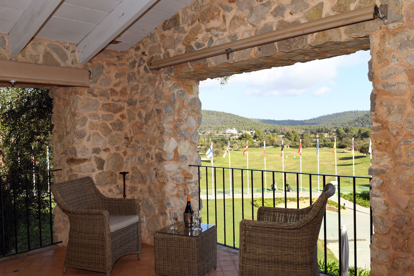 Enjoying a drink after golf at Pula Golf Resort, Son Servera, Mallorca