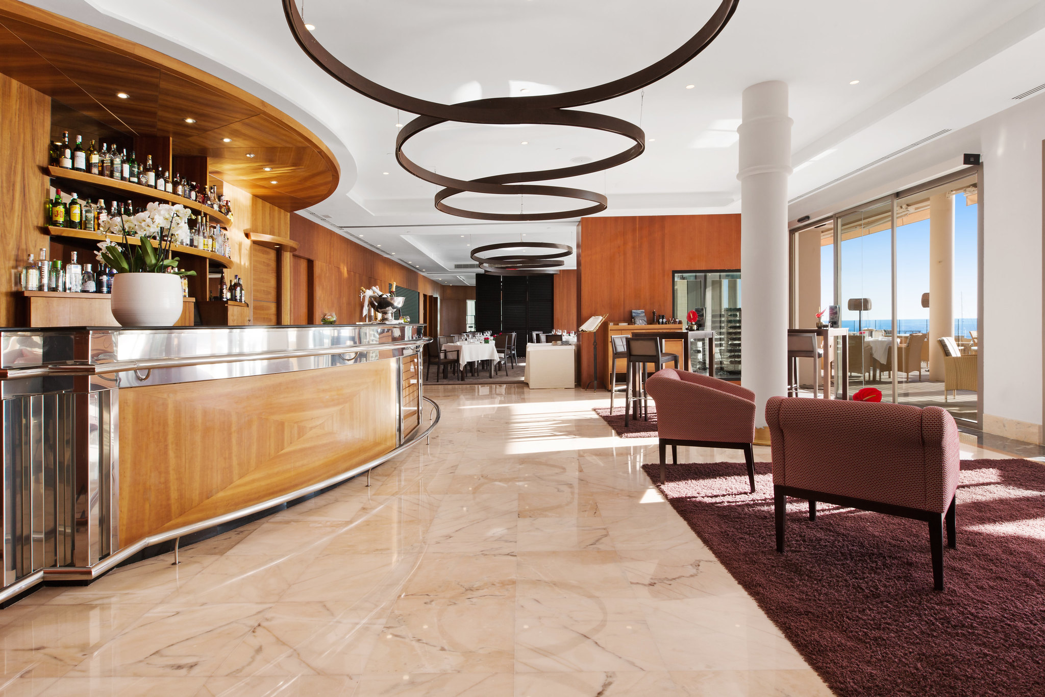 The glamorous bar at Pure Salt Port Adriano Hotel Calvia, Mallorca