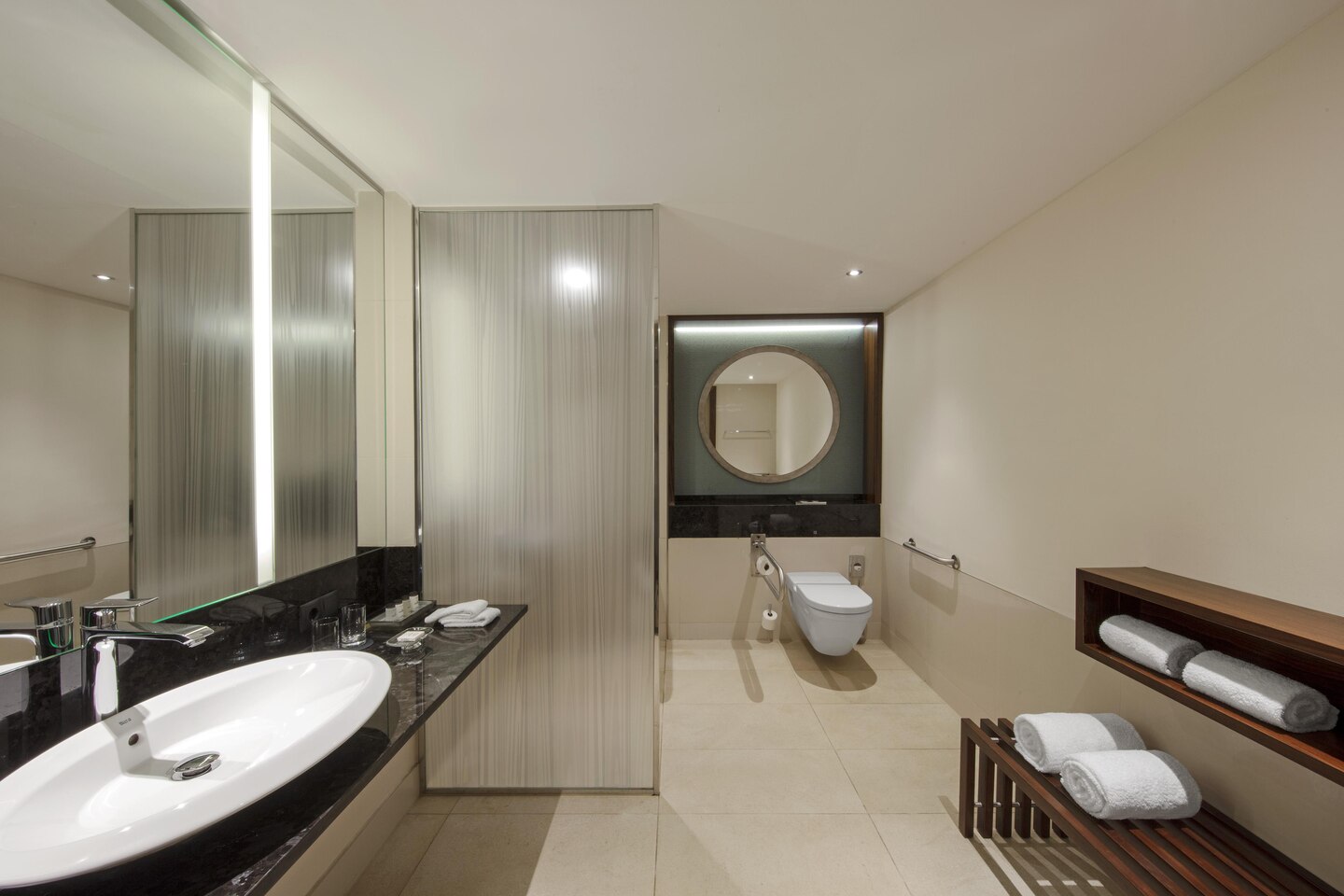 A hotel bathroom at the Sheraton Mallorca Arabella Golf Hotel, Mallorca
