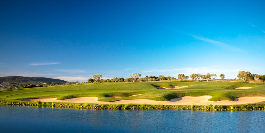 Island green on Son Gual golf course, Palma, Mallorca