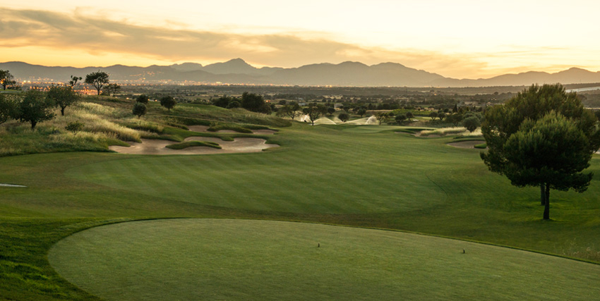 Sunset over Son Gual golf course, Palma, Mallorca