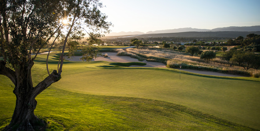 Undulating green on Son Gual Golf course, Palma, Mallorca