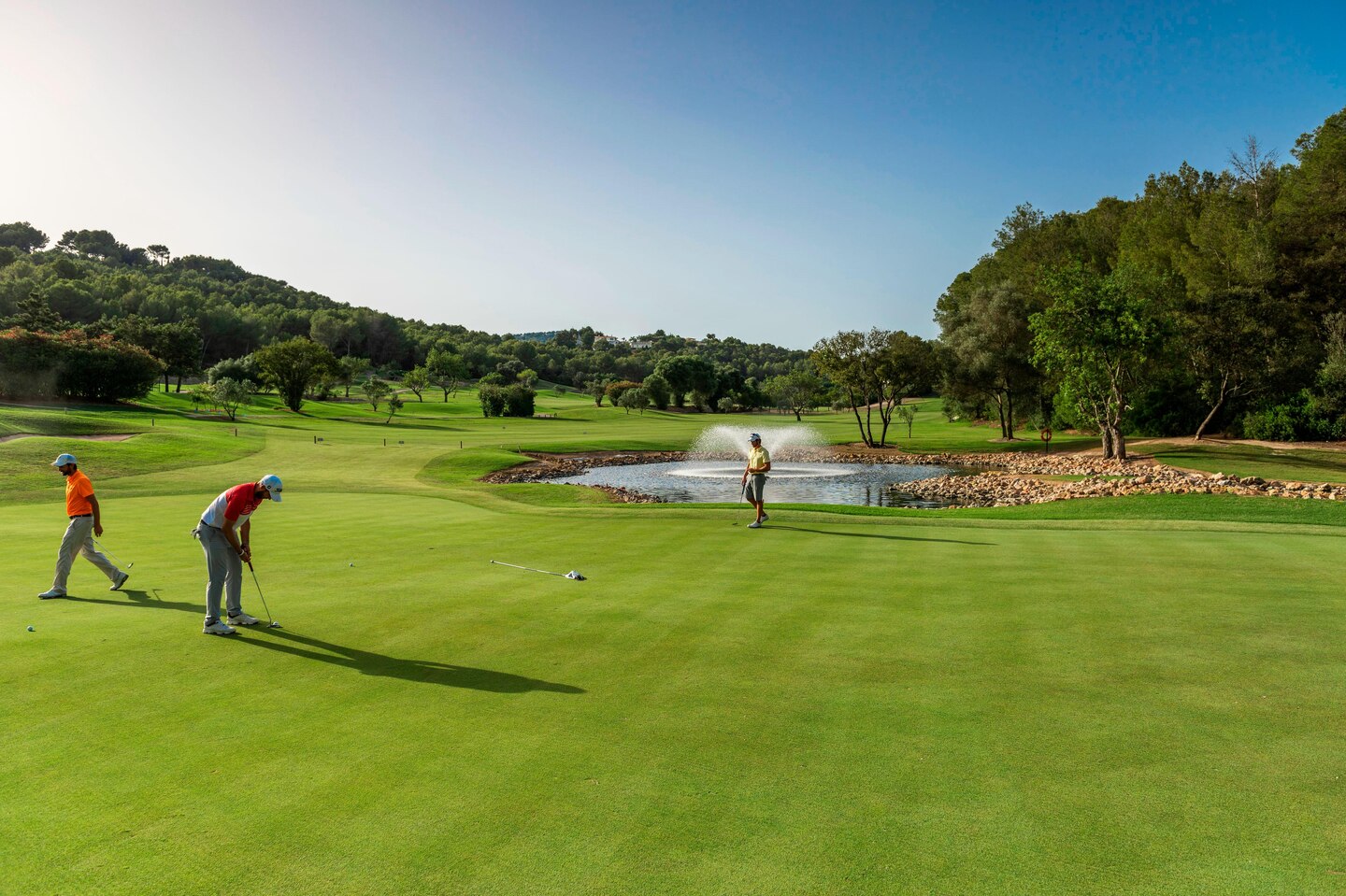 On the green at Son Muntaner Golf Course, Son Vida, Mallorca