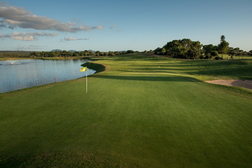 Looking back down the fairway on T Golf and Country Club course, Palma, Mallorca