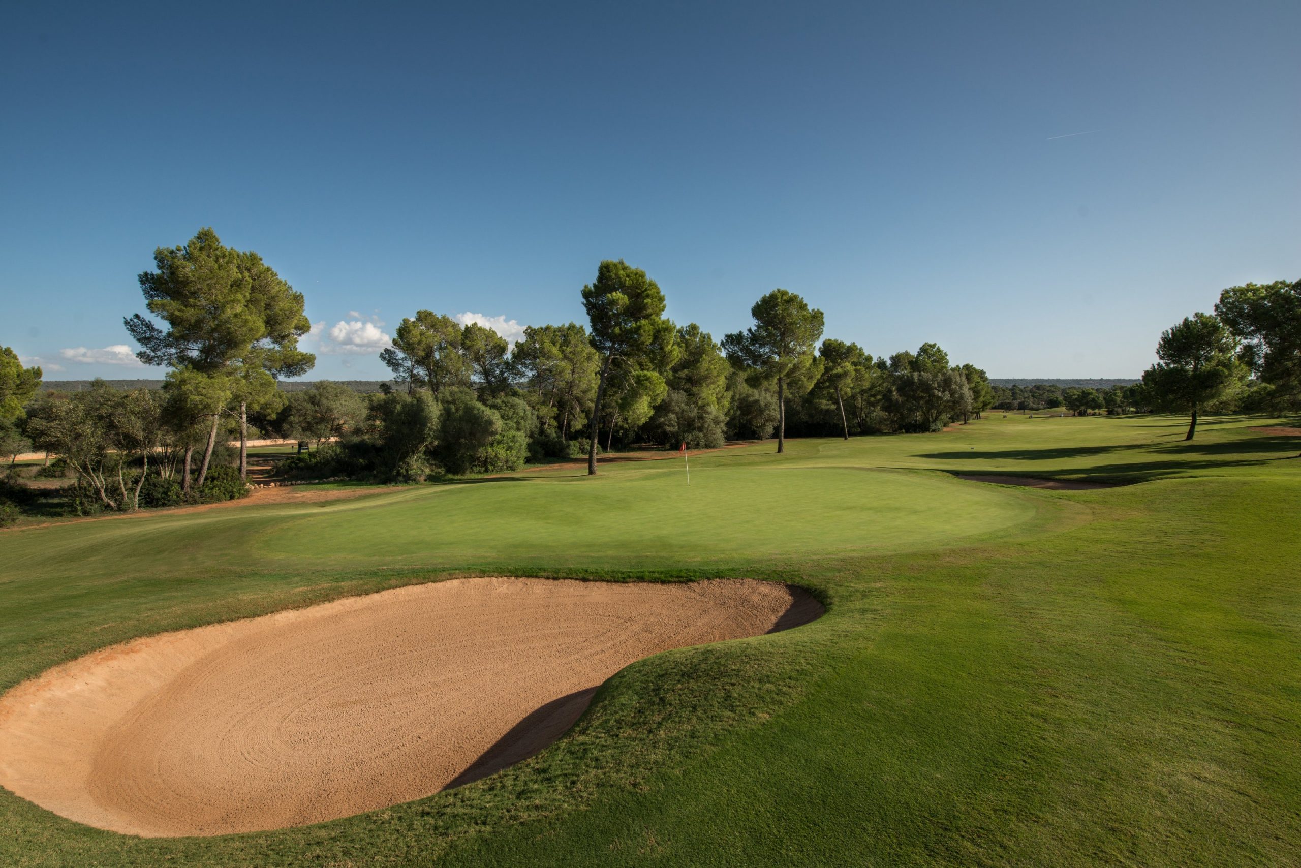 On the green at T-Golf, Palma, Mallorca