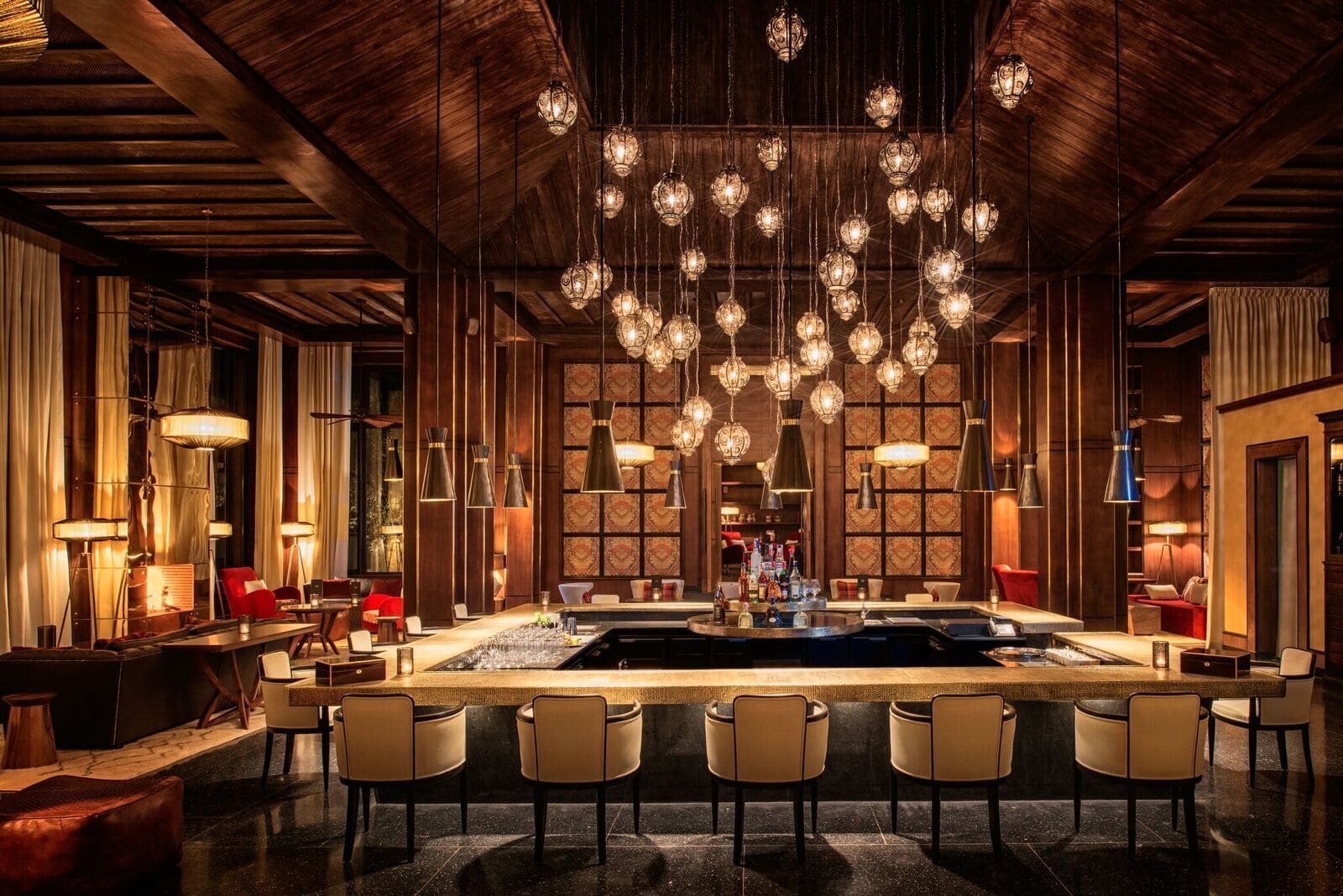 In the bar at Fairmont Royal Palm, Marrakech, Morocco. Golf Planet Holidays