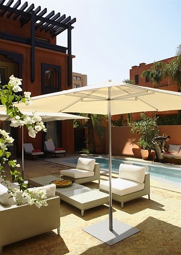 Sun and shade at Hotel and Ryads Barriere Le Naoura, Marrakech, Morocco
