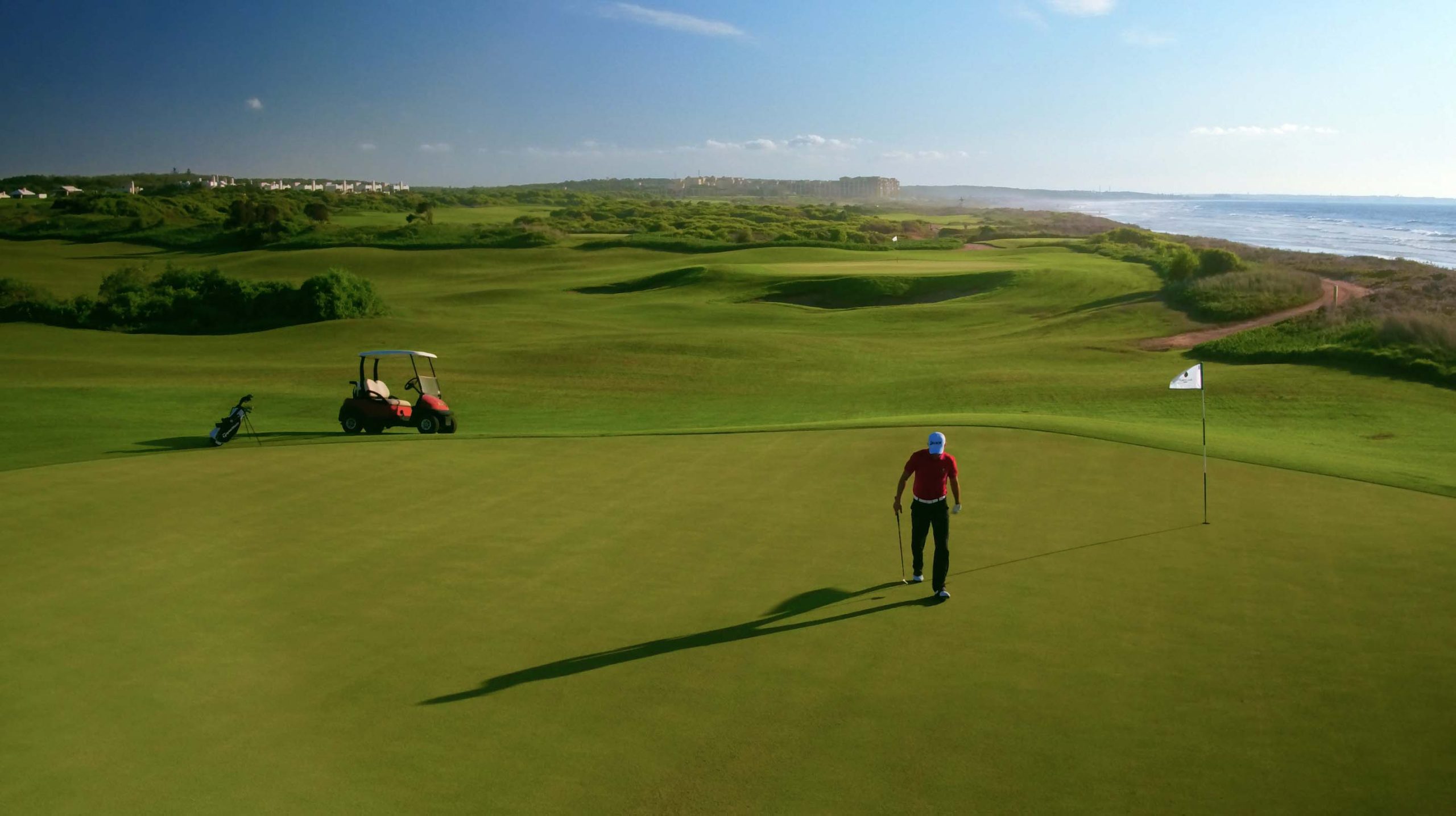 Immaculate green at Mazagan Golf course, Casablanca, Morocco