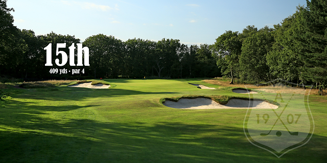 The 15th hole at Alwoodley Golf Club, Leeds, England
