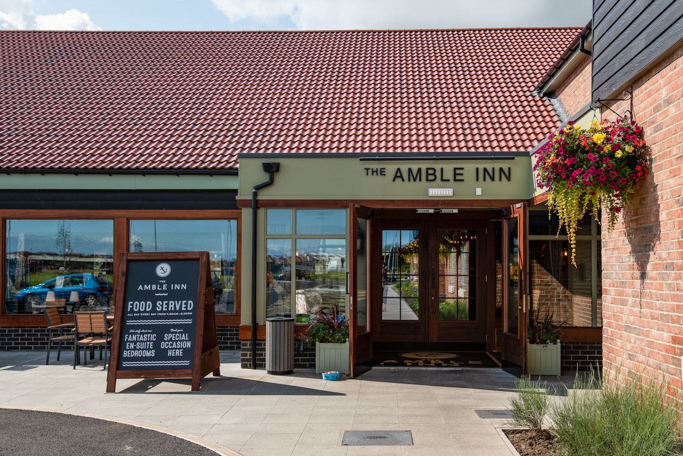 The entrance to The Amble Inn, Amble, England