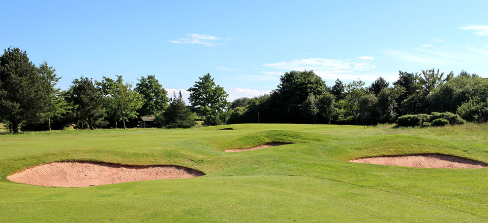 Fairway bunkers on Caldy Golf Club, The Wirral, England