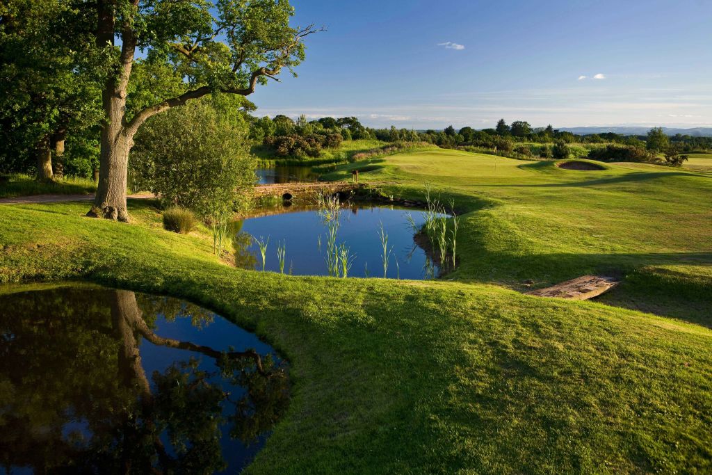 Water on the Cheshire course at Carden Park Hotel, Cheshire, England