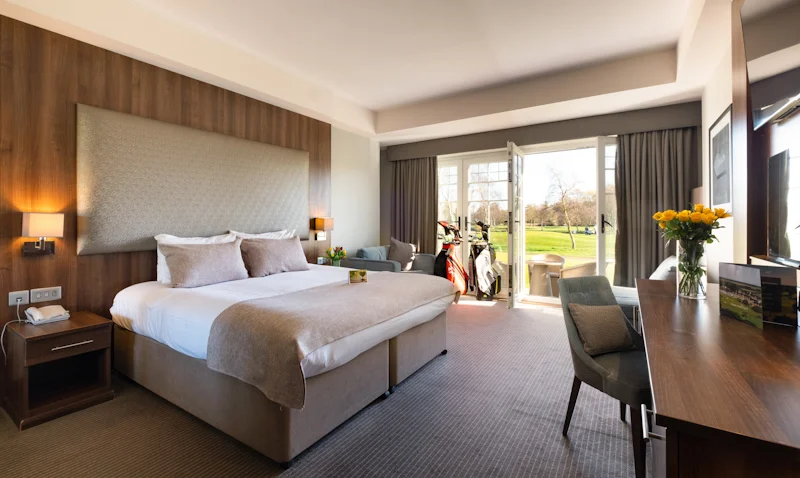 Double bedroom at Formby Hall Golf Resort and Spa Hotel. Golf Planet Holidays