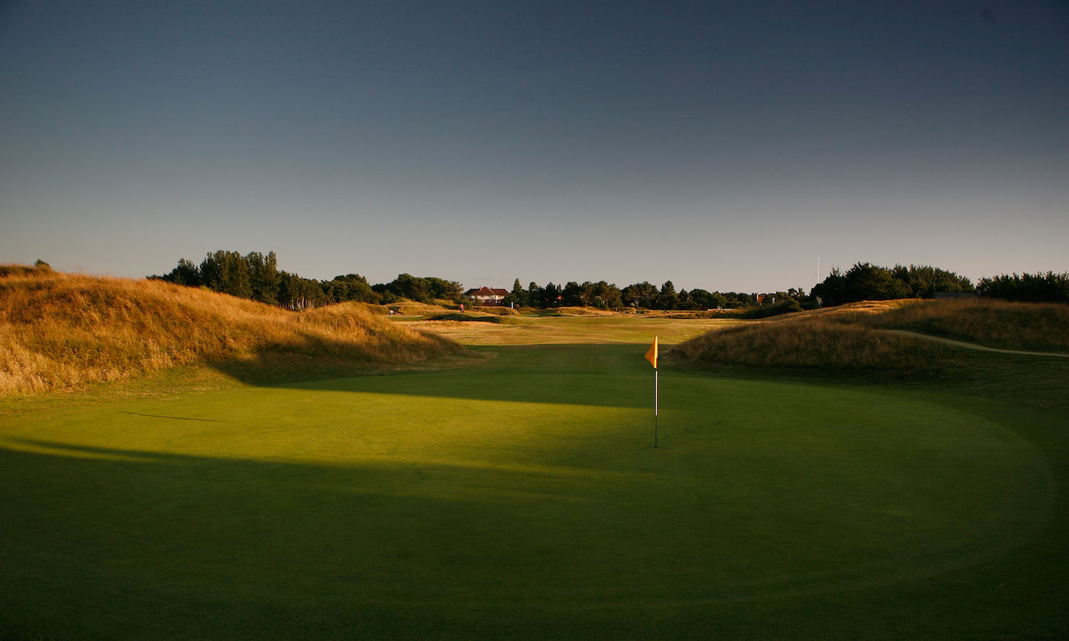 Narrow approach to Hesketh Golf Club, Southport, England