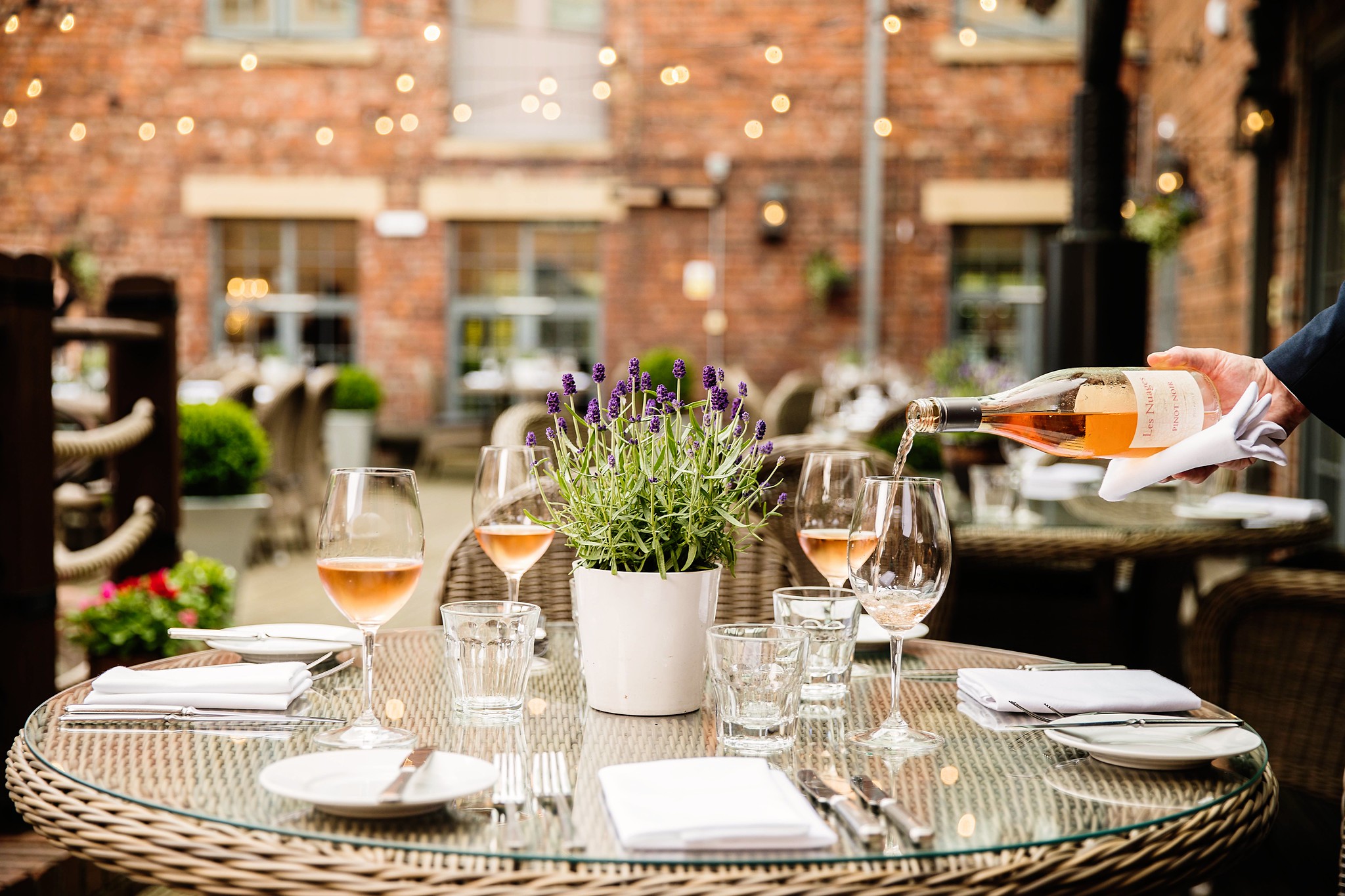 Enjoying a glass or two at the Hotel du Vin, Newcastle, England