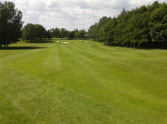 Down the fairway at Howley Hall Golf Club, Yorkshire, England