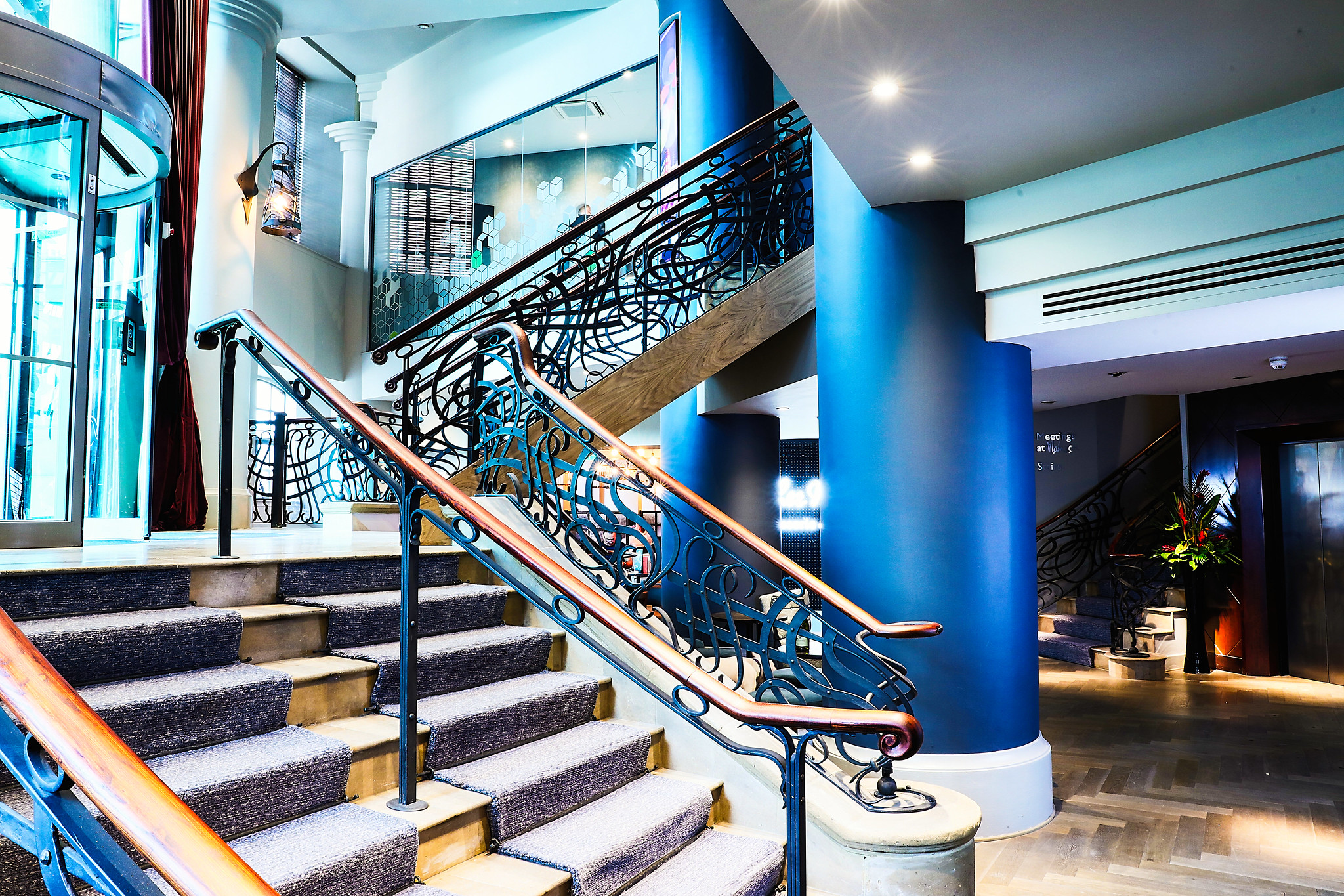 The lobby at Malmaison Hotel, Leeds, Yorkshire, England