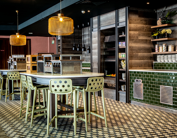 The trendy breakfast room at The Bliss Hotel, Southport, England