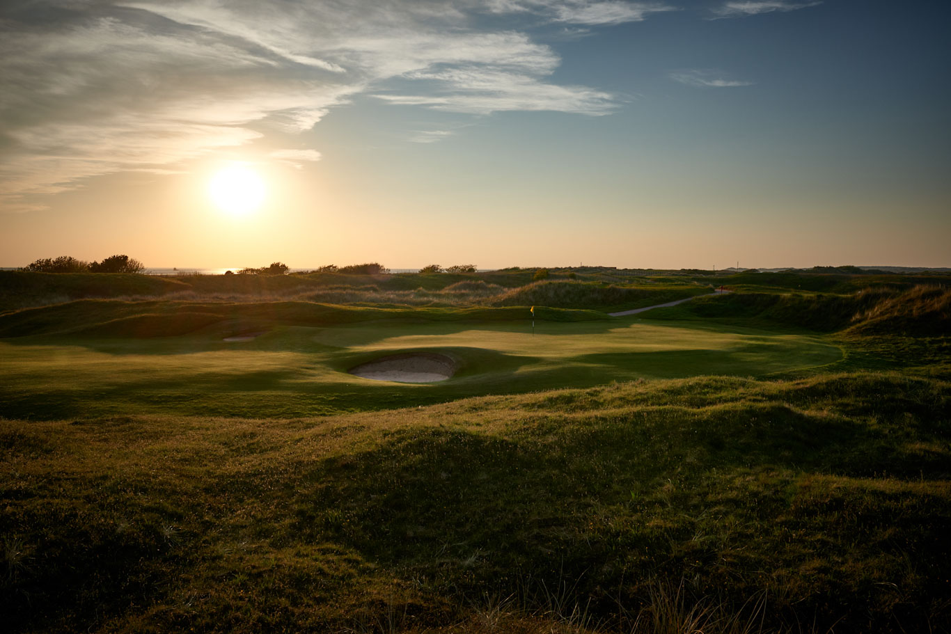 Sunset over the West Lancashire Golf Club, Liverpool, England