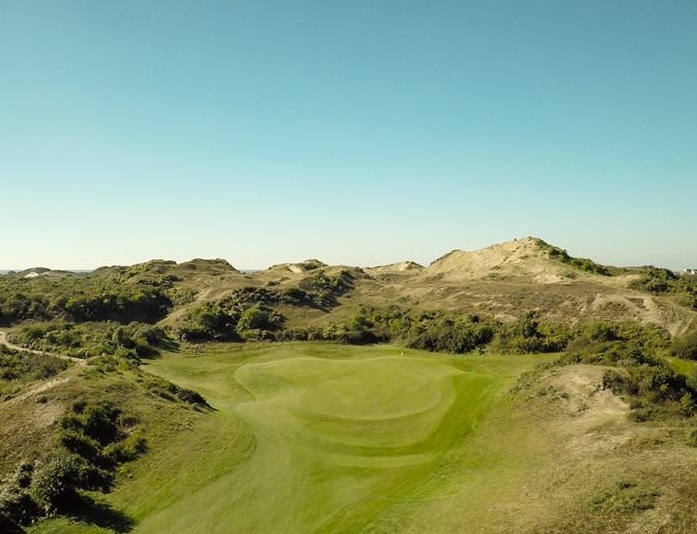View over the dunes at Belle Dune golf club, Northern France