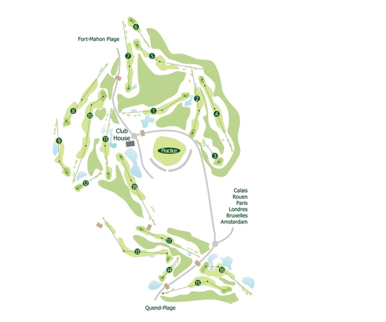 Map of Belle Dune golf club, Northern France