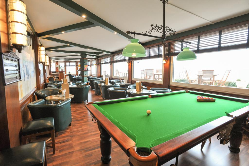 Snooker in the bar at The Dormy House, Etretat, Normandy, France