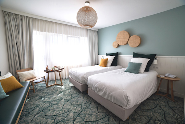A twin bungalow bedroom at Le Manoir Golf Hotel, Le Touquet, France