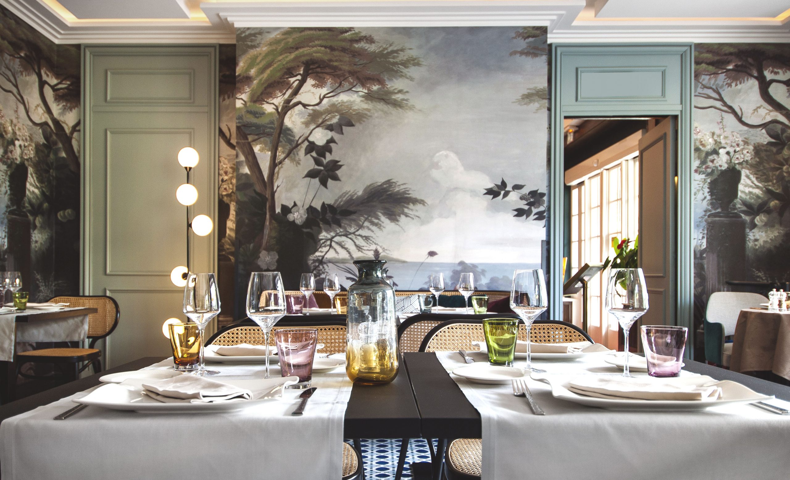 The dining room in Le Manoir Golf Hotel, Le Touquet, France
