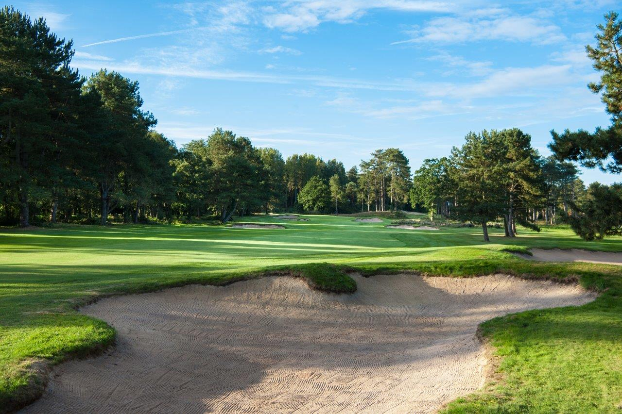 Bunkers lie in waiting for wayward shots on Hardelot Les Pins Golf course, France