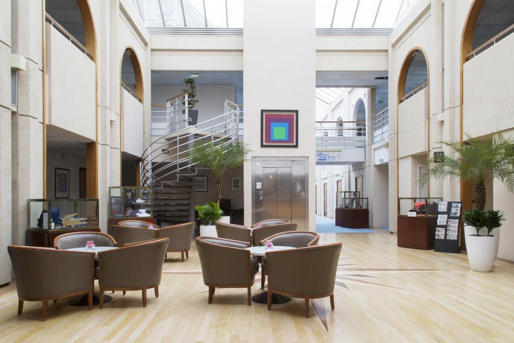 The lobby in the Holiday Inn, Le Touquet, Northern France