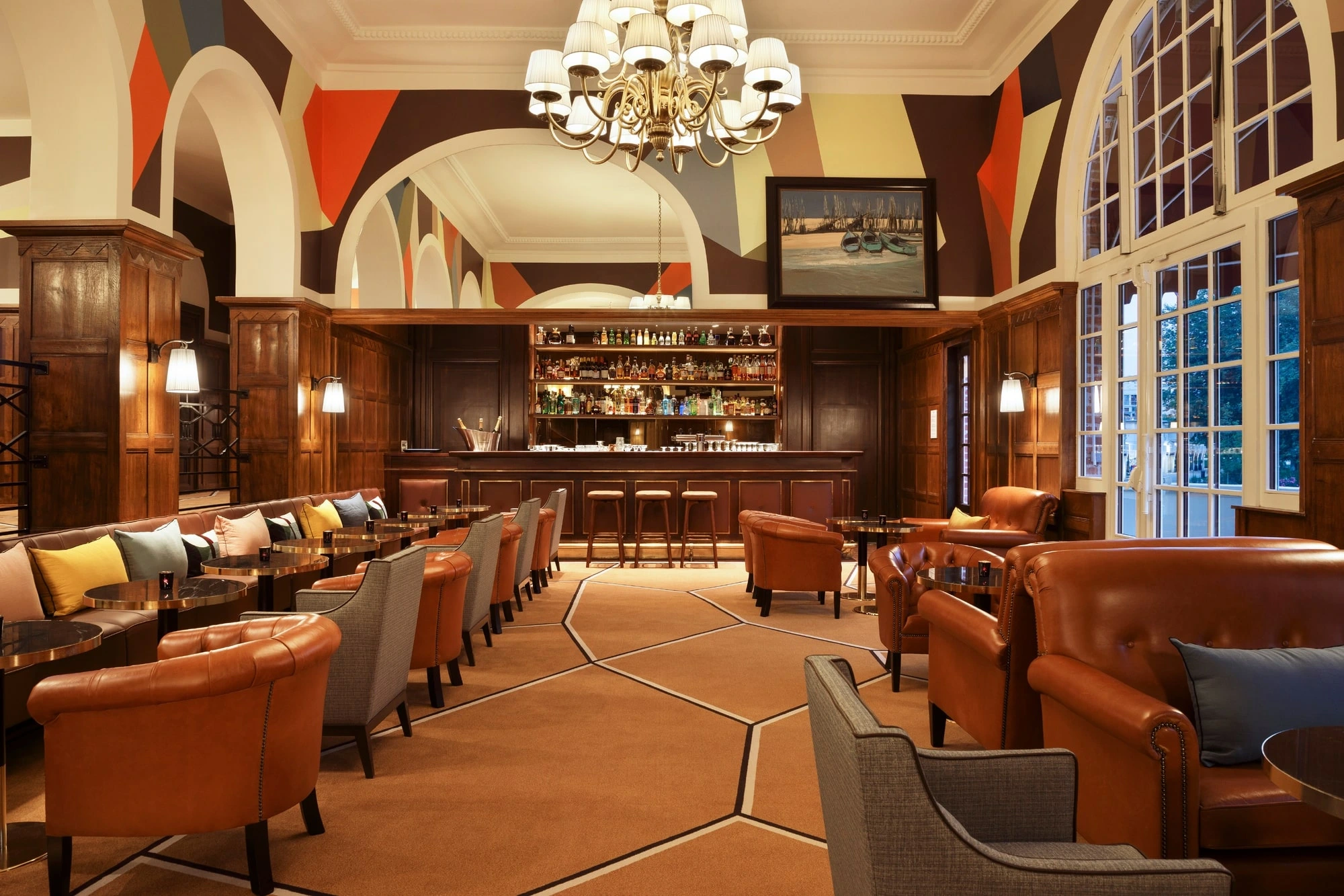 The bar at Hotel Barriere Le Westminster, Le Touquet, Northern France. Golf Planet Holidays.