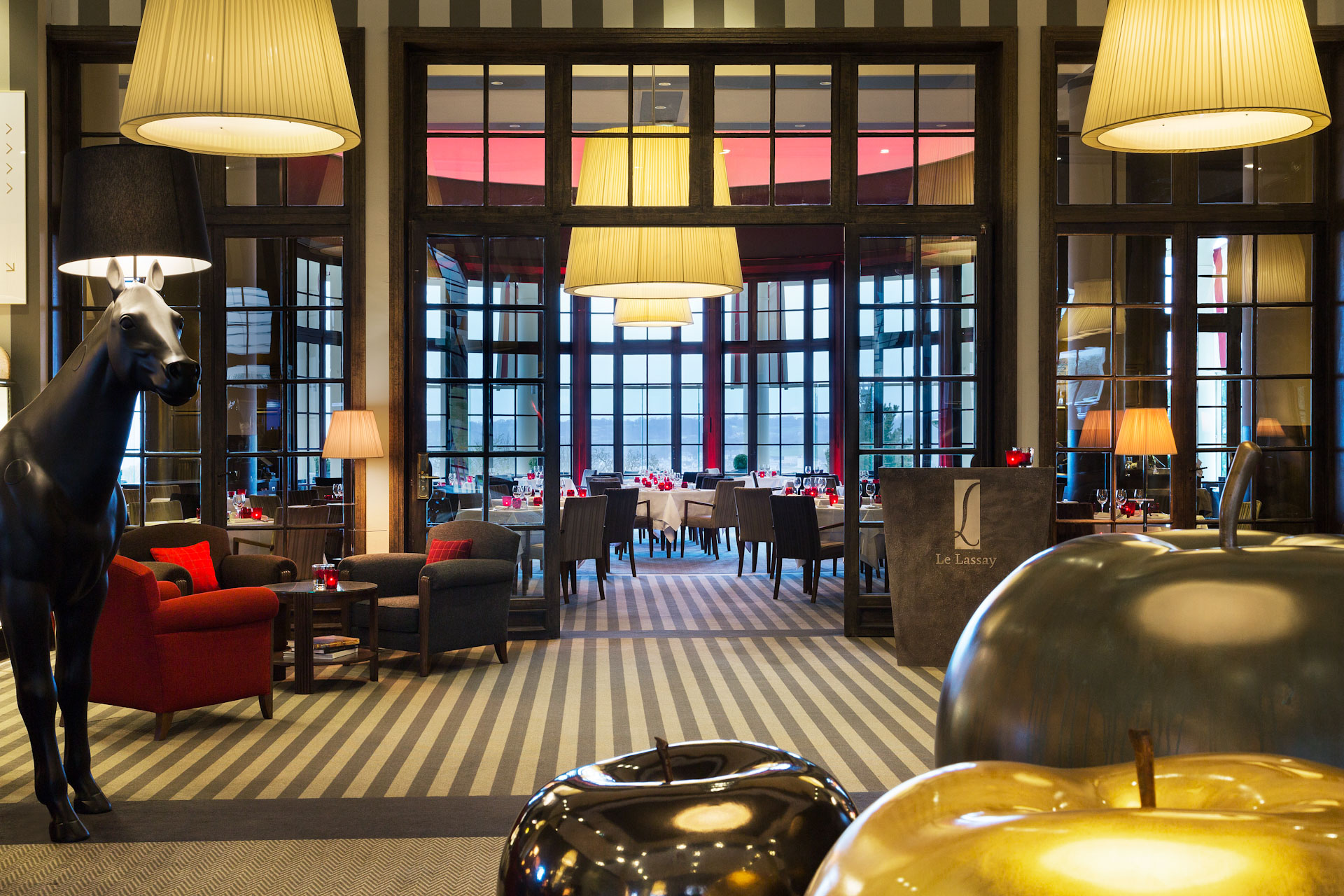 The dining room at Hotel du Golf Barriere, Deauville, France