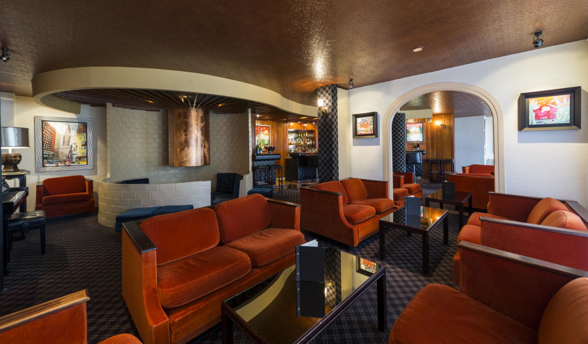 The lounge and bar at Le Bristol Hotel, Le Touquet, Northern France