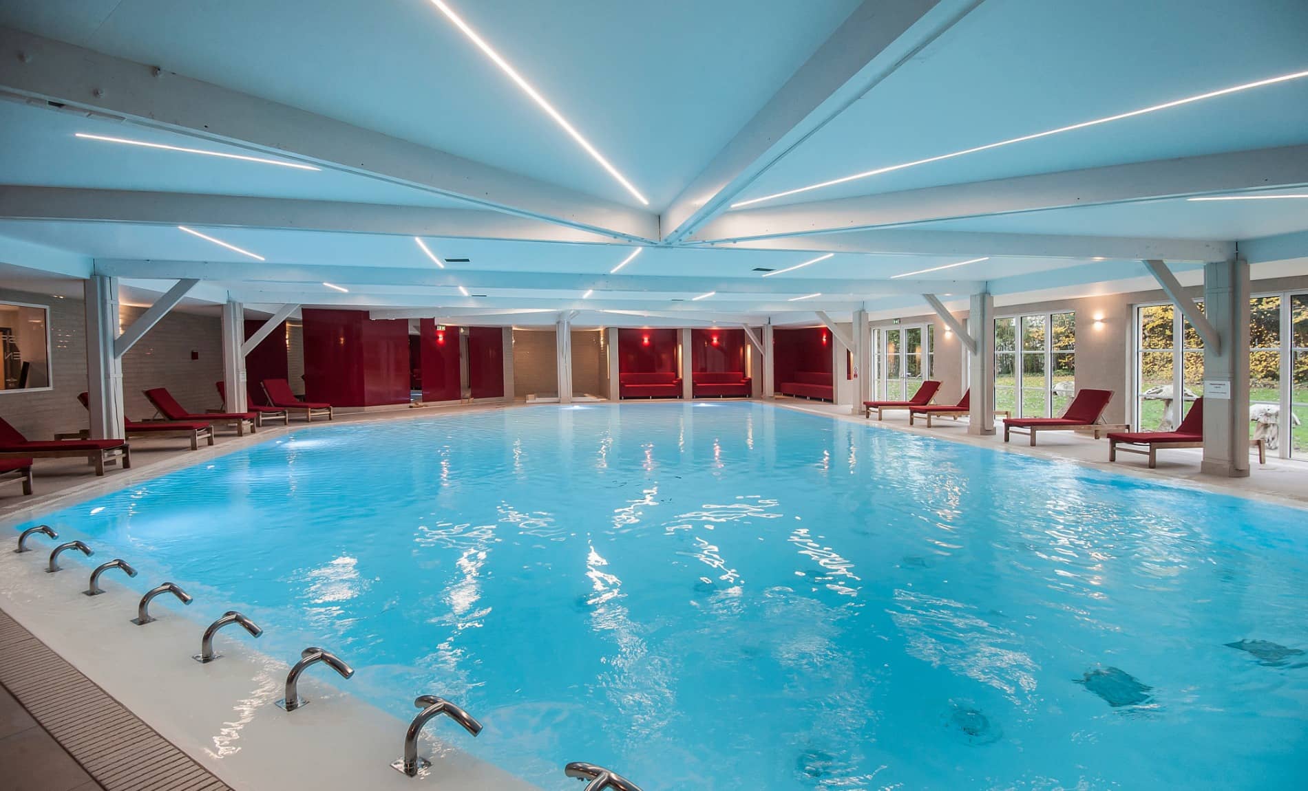 The large indoor swimming pool at Le Grand Hotel, Le Touquet, Northern France