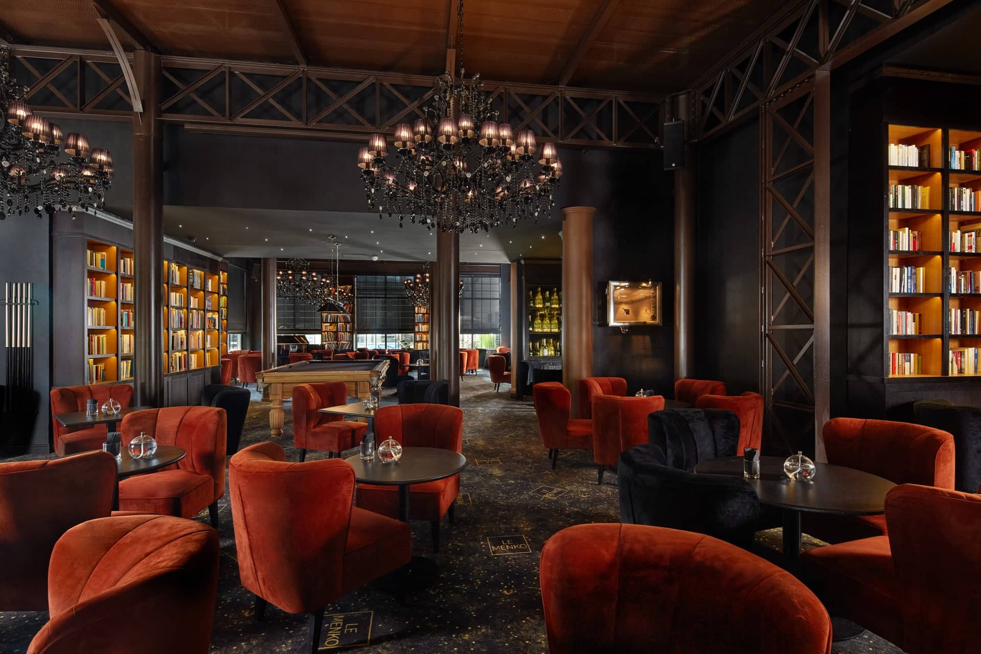 Quiet drinks in the bar at Le Grand Hotel, Le Touquet, Northern France