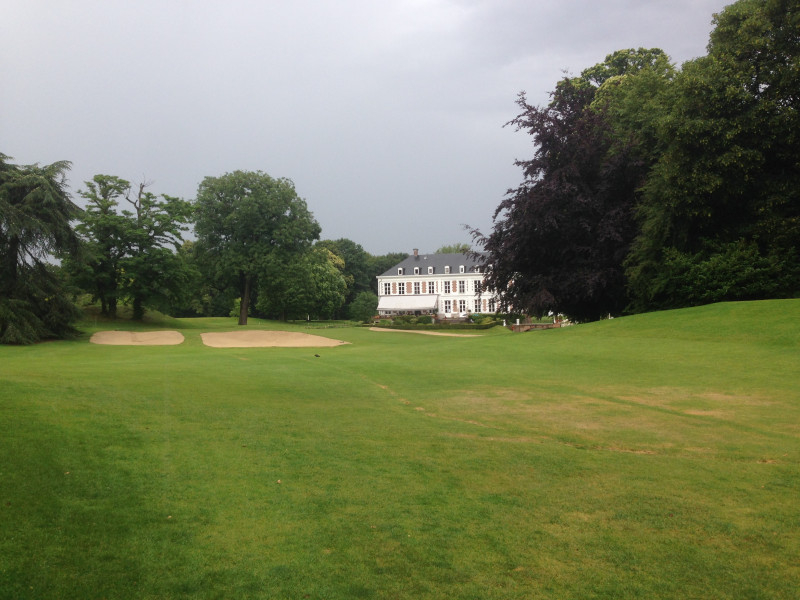 Up the 18th at Le Sart golf club, Lille, Northern France