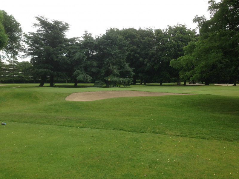 On the green at Le Sart golf club, Lille, Northern France
