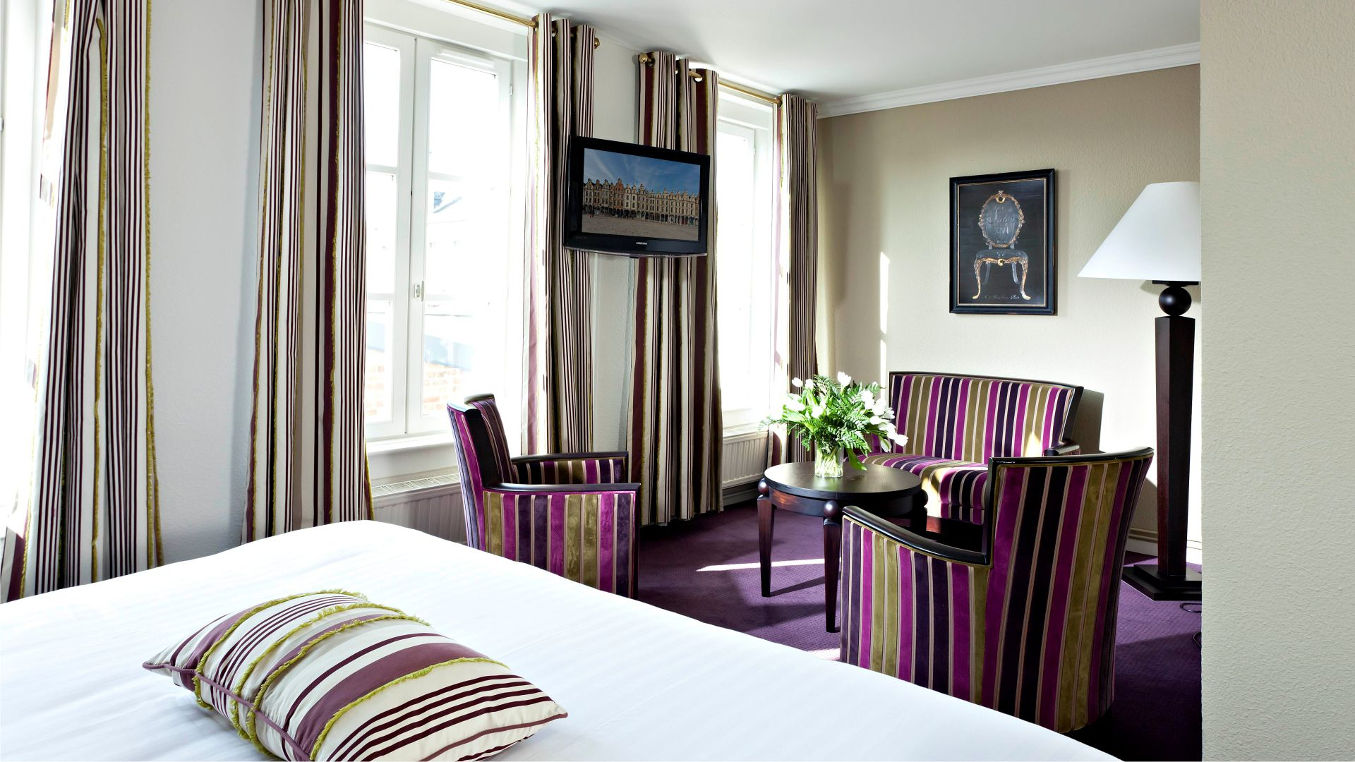 A bedroom at Hotel lâ€™Univers, Arras, Northern France