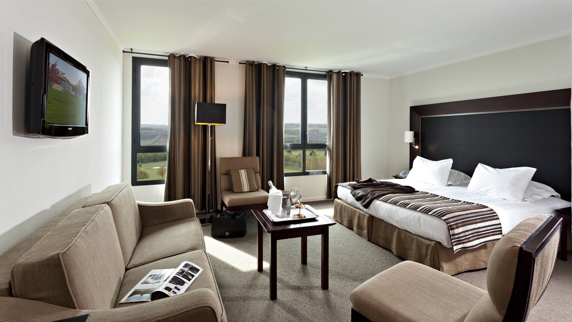 A large double room at St Omer golf hotel, Northern France