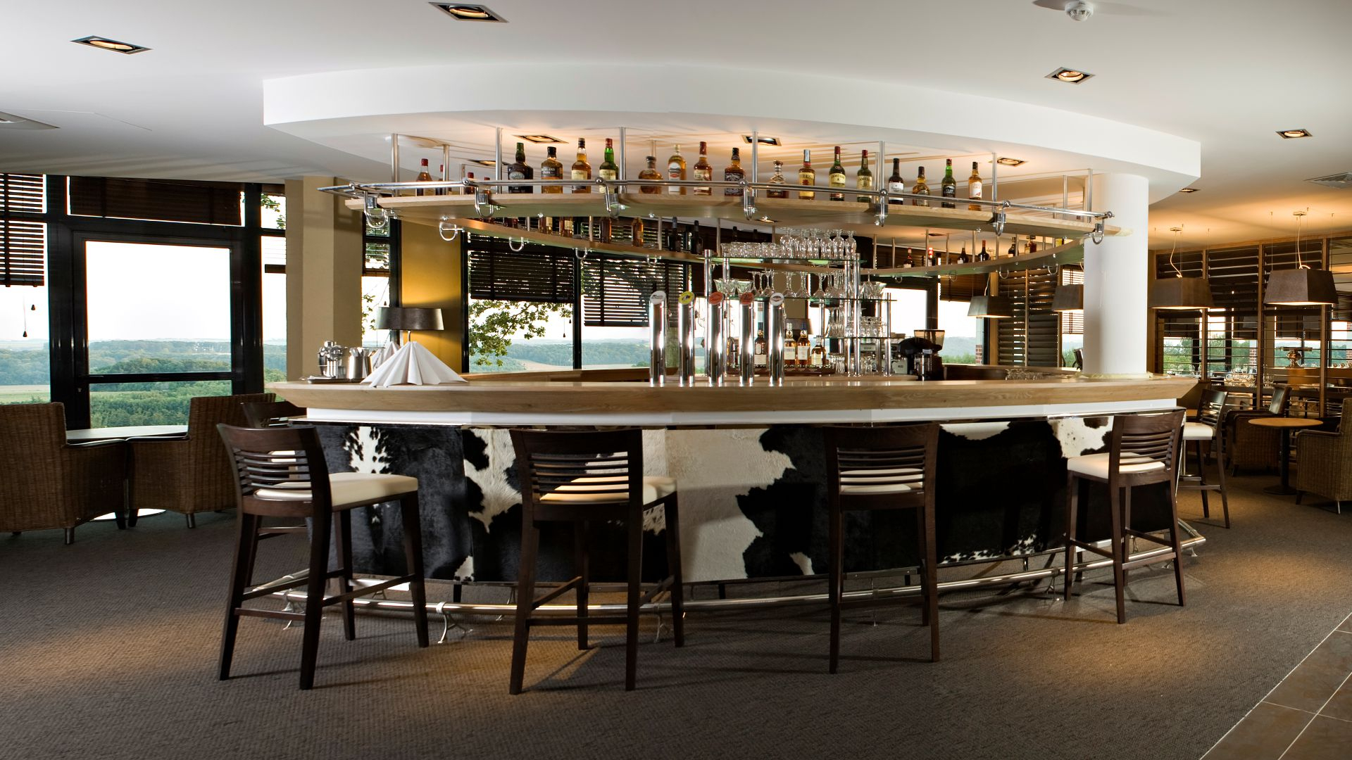 The bar at St Omer golf hotel, Northern France