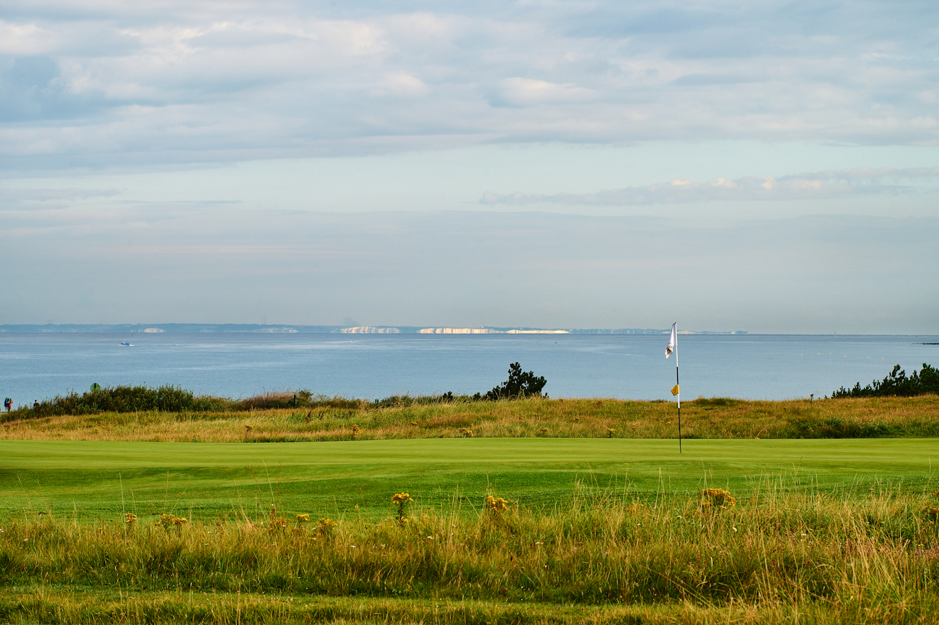 See Dover's white cliffs from Wimereux Golf Course, Northern France. Golf Planet Holidays.