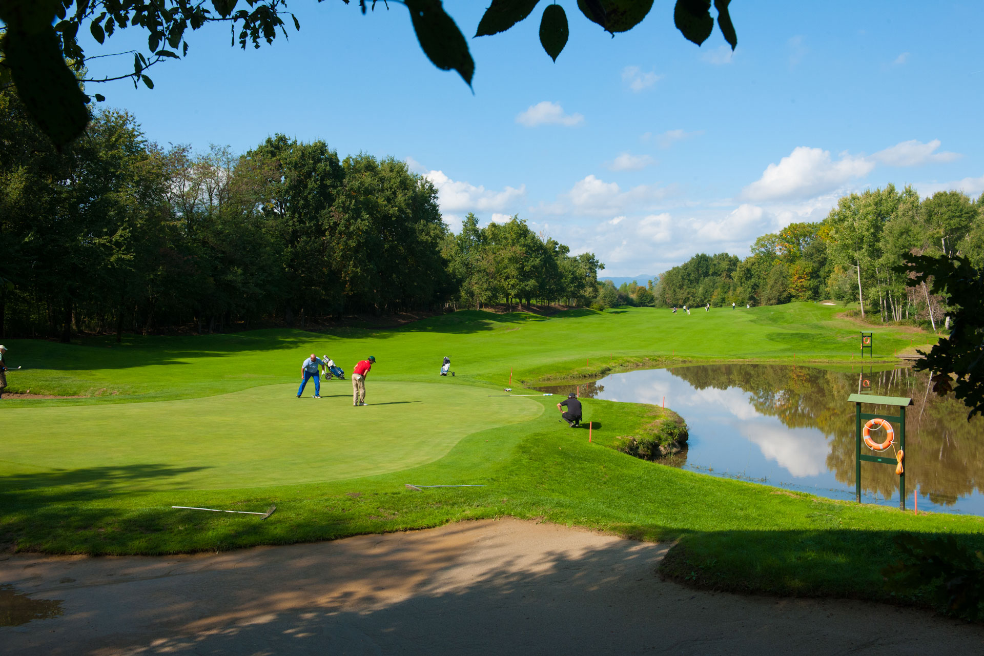 On the green at Circolo Golf Bogogno Club, Northern Italy