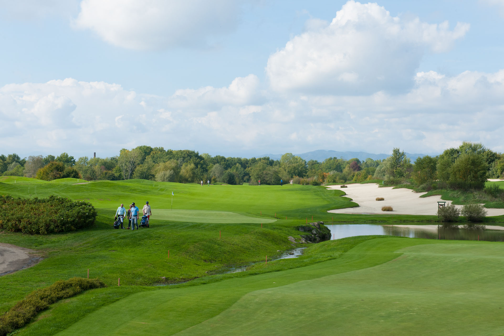Heading to the next hole at Circolo Golf Bogogno Club, Northern Italy