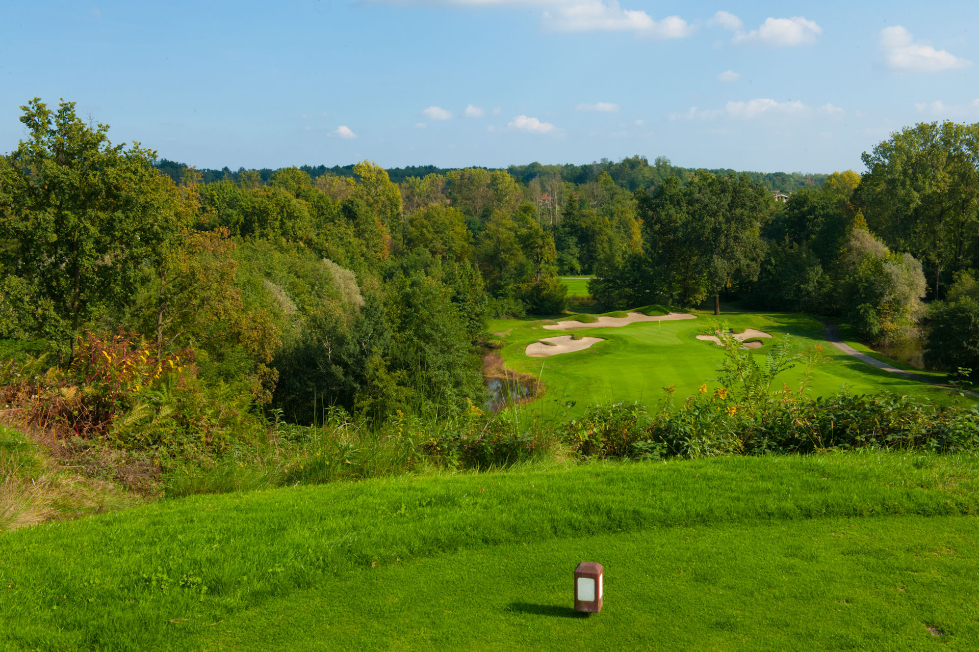 On the tee at Circolo Golf Bogogno Club, Northern Italy