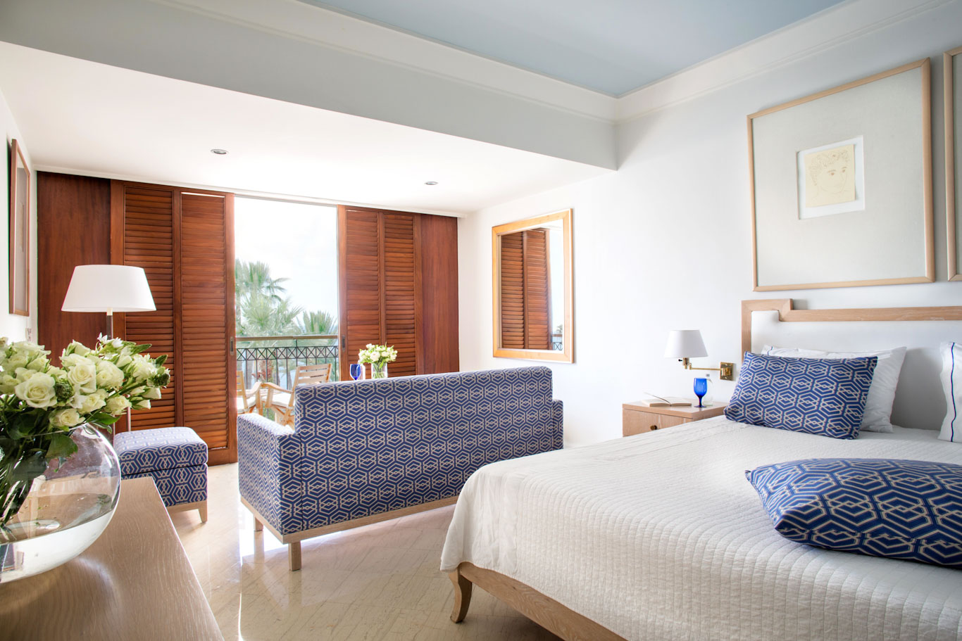 A deluxe sea-facing bedroom at the Annabelle Hotel, Paphos, Cyprus
